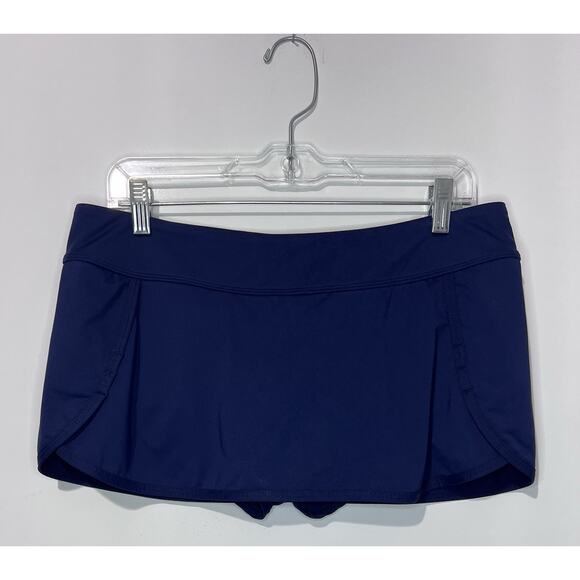 Athleta Womens Kata Swim Skirt M Navy Pocket Elastic Waist Inner Shorts - Picture 3 of 9